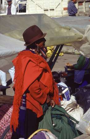 photo of Ecuador, Andes, Quechua indian woman at a market