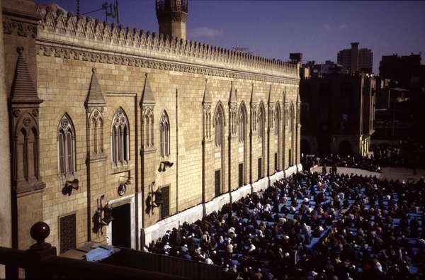 photo of Egypt, Cairo, Friday prayer in front of mosque of Sultan Hassan