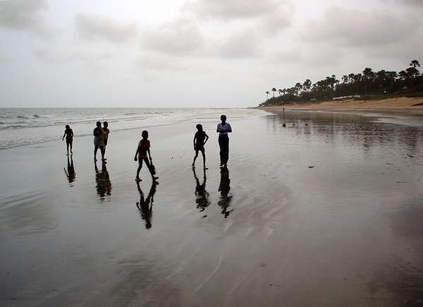 photo of Gambia, Atlantic coast resorts, Fajara beach, Gambian children on the beach