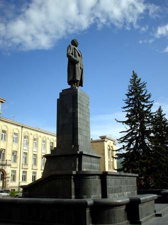 photo of Republic of Georgia, huge statue of Stalin still standing in place in his birthplace Gori