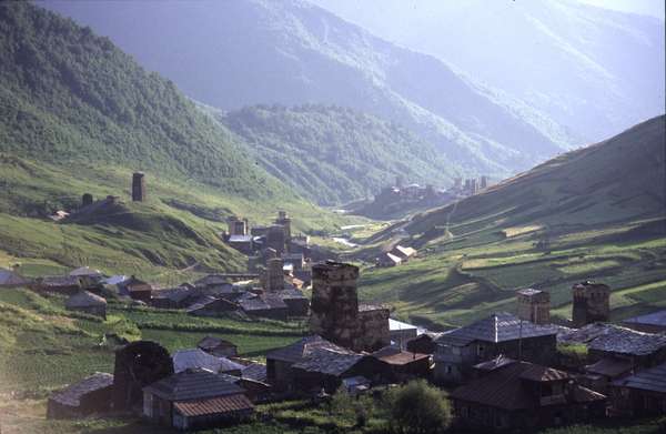 photo of Republic of Georgia, Svaneti, view on the medieval stone towers in the village of Ushguli, the most beautiful village I have seen in my life
