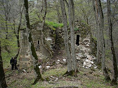 photo of Nagorno Karabakh, Artsakh, Martakert district, around Vank village, ruins of an old and overgrown Armenian church hidden in the forest