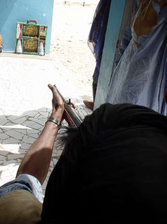 photo of Mauritania, shooting game inside the railway station of Nouadhibou