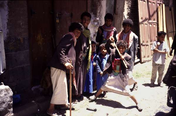 photo of Yemen, Sanaa, Yemeni children with djambia (jambia) daggers