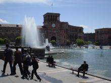 Armenie Armenia fontein van Republic square in Yerevan