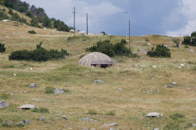 Albania photo: Communist era defensive Albanian bunker. Concrete dome shelter - bunker built during Enver Hoxha's rule all over Albania as protection against a foreign invasion. 