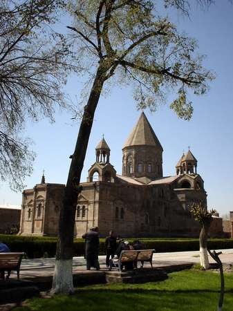 photo of Central Armenia, view on the main church of Echmiadzin, the religious centre of the Katholikos Of All Armenians close to Yerevan