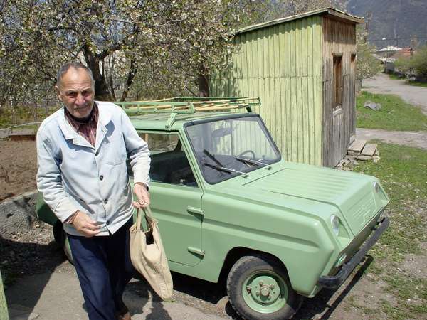 photo of North Armenia, villager with car