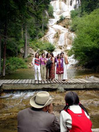 photo of China, Sichuan province, waterfall in the area of Songpan
