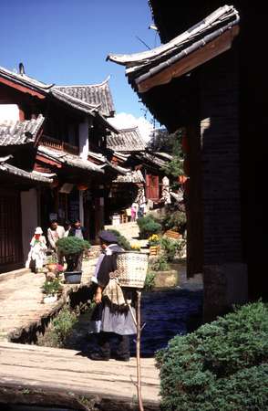 photo of China, Yunnan province, view of the beautiful old Chinese village of Lijiang