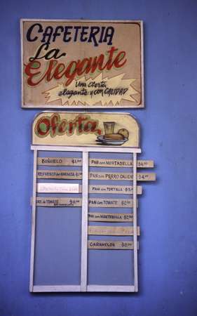 photo of Cuba, Cafeteria La Elegante, pricelist of a Cuban snack bar