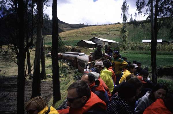 photo of Ecuador, Andes, around Cuenca, on the roof top of the Riobamba - Alausi train