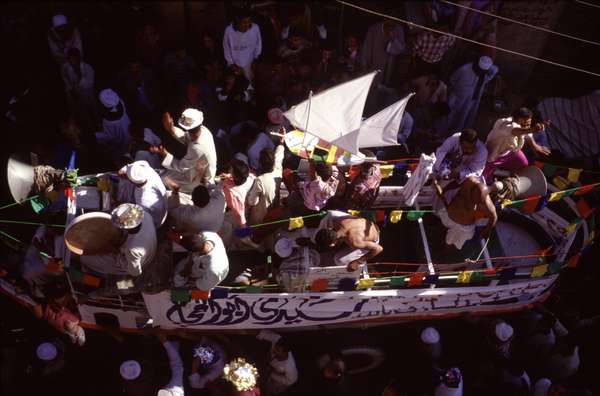 photo of Egypt, Luxor, festival procession carriage seen from above