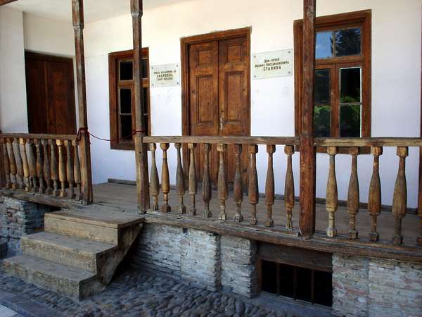 photo of Republic of Georgia, birth house of Stalin encapsulated in a temple construction as opposite the Stalin museum in his birth town Gori