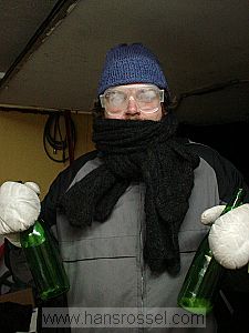 photo of Sweden, taking the corks of explosive home made apple cider, Hans Rossel