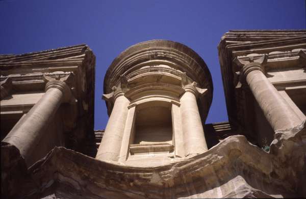 photo of Jordan, El-Deir (the Monastery), a temple tomb in the Nabataean Arab city of Petra, carved out of rock