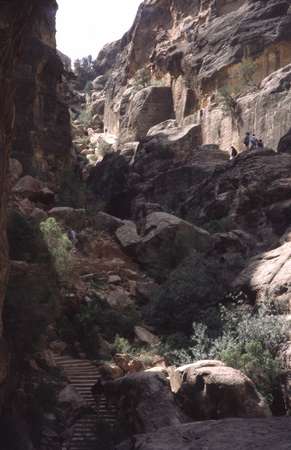 photo of Jordan, Nabataean Arab city of Petra, path up to El-Deir (the Monastery)