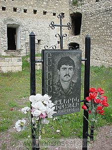 photo of Nagorno Karabakh, Artsakh, Askeran village, court yard of the ruined Fort Mairaberd (Mayraberd, Mother Fortress), graves of Armenian victims of the 1994-95 war between Armenia and Azerbaijan over Karabakh