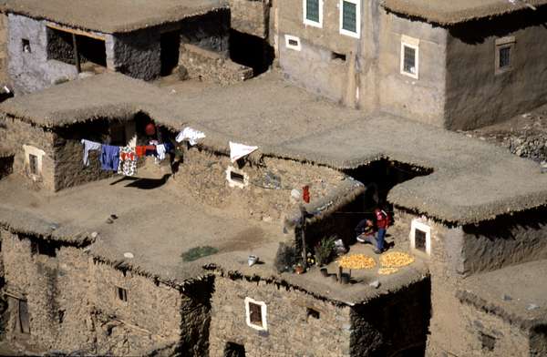 photo of Morocco, high Atlas, around mount Toubkal, berber houses in a Atlas mountain village