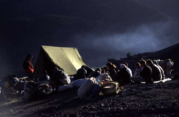 photo of Morocco, around Mount Toubkal, hiking in the high Atlas, tent camp