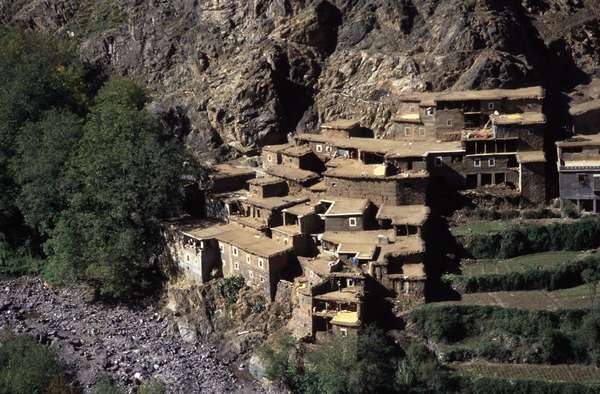 photo of Morocco, around Mount Toubkal, High Atlas mountains, houses of a berber village
