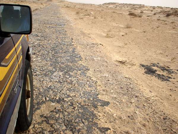 photo of Mauritania, just entered Mauritania via the border with Morocco - Western Sahara, driving on the leftovers of the old Spanish road