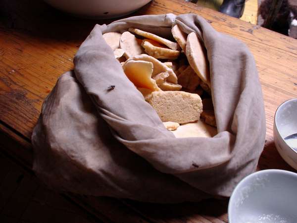 photo of Mongolia, around Terelj, hard Mongolian home made cheese in a bag