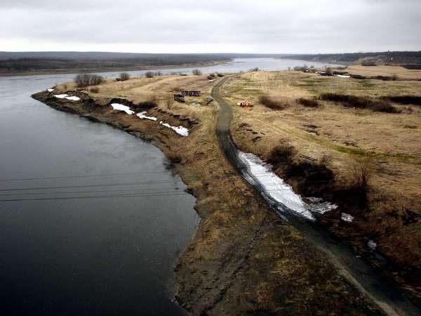 photo of Russia, view on an arctic river from the train from Sochi to Vorkuta