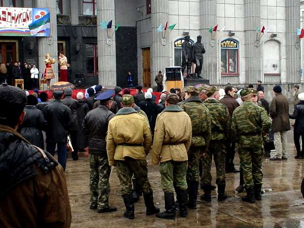 photo of Arctic Russia, Vorkuta, June 12, celebrating Russia's National Day during a storm of melting snow