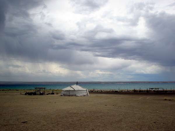 photo of Southern Tuva, south of Kyzyl, around Erzin, Tuvan yurt (nomadic tent, ger) next to lake Tore-Khol on the border with Mongolia