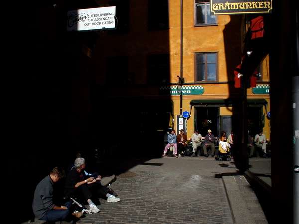 photo of Sweden, central Stockholm, cobbled street in Gamla Stan, Stockholms medieval Old Town