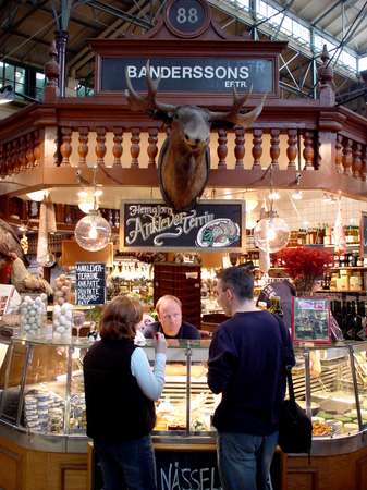 photo of Sweden, Stockholm, Östermalm market hall, nice old fashioned covered market in the upmarket quarter of Östermalm