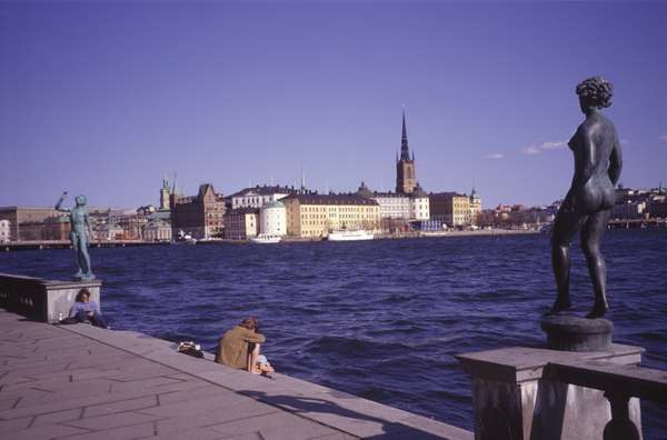 photo of Sweden, Stockholm, view of Stockholms Gamla Stan (old town) from across the water