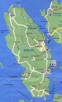 KLIK VOOR EEN GROTERE KAART VAN ADELSO zweden stockholm adelso eiland malaren meer map kaart plan