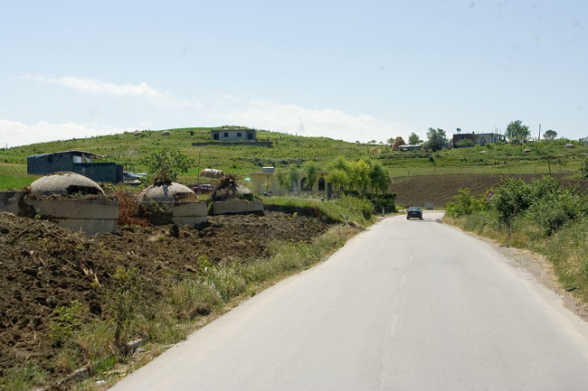 Albania photo: Communist era defensive Albanian bunkers. Concrete dome shelter - bunker built during Enver Hoxha's rule all over Albania as protection against a foreign invasion. 