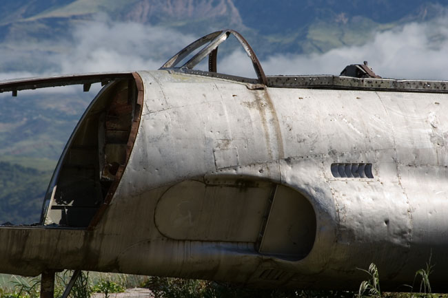 Albania photo: Gjirokastra (Gjirokaster), American spy plane inside Citadel fortress castle. This US military jet was a NATO training jet forced down in 1957 by the Albanian communist regime. 