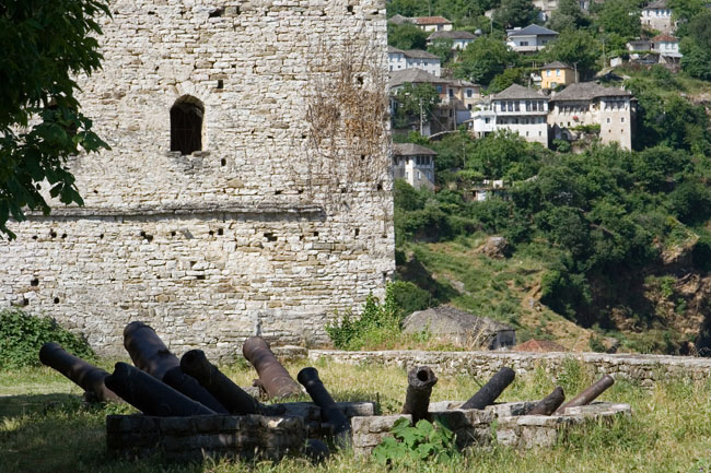 Albania photo: Gjirokastra (Gjirokaster), cannons inside Citadel fortress castle.