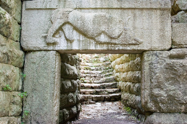 Albania photo: BUTRINT (Butrinti) ANCIENT CITY, Lions gate, archeology ruins Unesco World Heritage site around Saranda. 