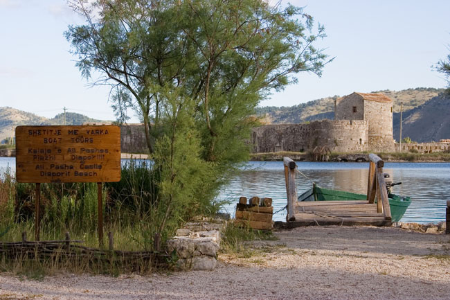 Albania photo: BUTRINT (Butrinti) ANCIENT CITY, Triangular fort, triangle castle, archeology ruins World Heritage site around Saranda. 