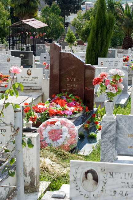 GRAVE of ENVER HOXHA, Albanian communist leader, Tirana main cemetery. 